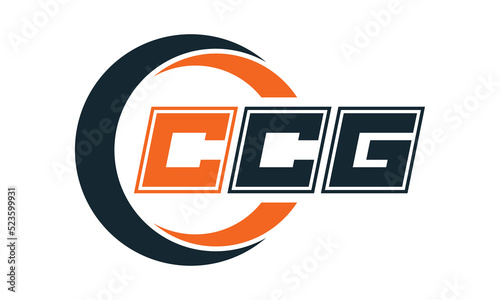 CCG three-letter circle logo design. custom font logo vector template | abstract logo | word mark logo | letter mark logo | business logo | minimalist logo | font logo | photo