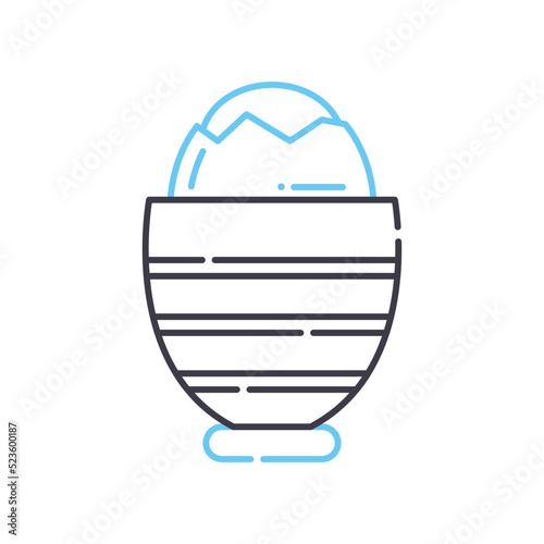 bioiled egg line icon, outline symbol, vector illustration, concept sign
