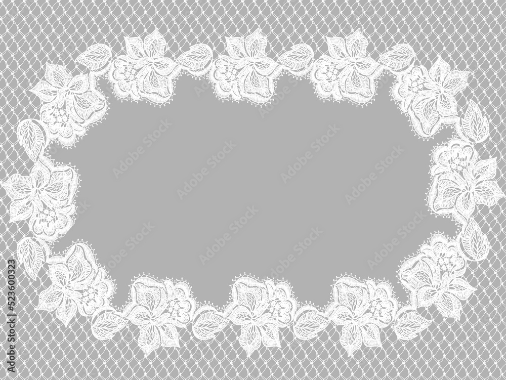 Vector Detailed White Lace Doily Frame Design Vector Detailed White Lace Doily Frame Design