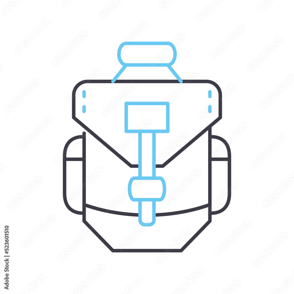 backpack bag line icon, outline symbol, vector illustration, concept sign backpack bag line icon, outline symbol, vector illustration, concept sign