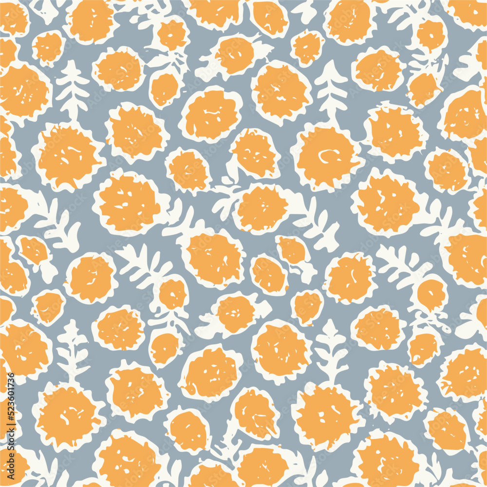 Orange summer flower pattern decoration