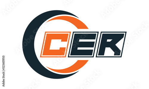 CER three-letter circle logo design. custom font logo vector template | abstract logo | word mark logo | letter mark logo | business logo | minimalist logo | font logo |