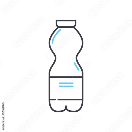 bottled water line icon, outline symbol, vector illustration, concept sign