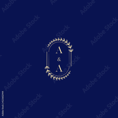 AA wedding initial logo in high quality professional design that will print well across any print media