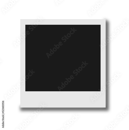 Vector Photo frame mockup design. Retro Photo Frame Template for your photos. White plastic border on a transparent background