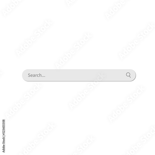 Search bar. Search window with shadow on light background, Neumorphism design. Vector illustration	
