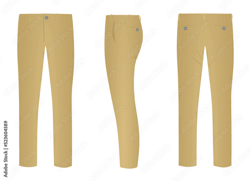 Brown chino pants. vector illustration Brown chino pants. vector illustration