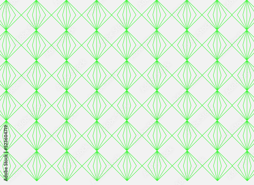 illustration, mosaic texture, lace motif, seamless, kaleidoscope, fabric, textile, isolated white background, green shape