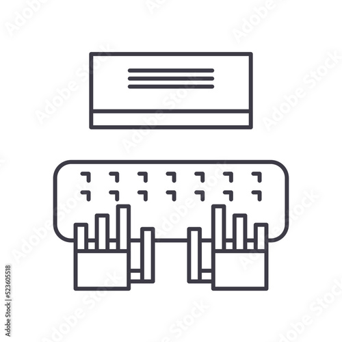 bots copywriting line icon, outline symbol, vector illustration, concept sign