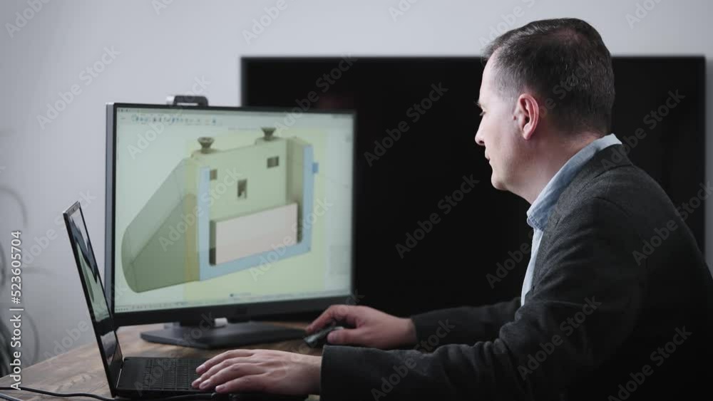 A senior engineer works for an industrial corporation designing parts for automobiles.