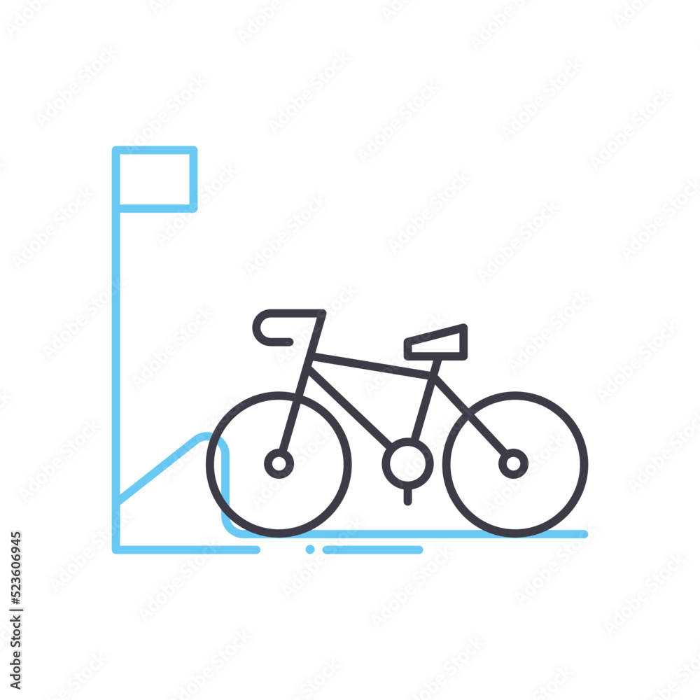 bicycle parking line icon, outline symbol, vector illustration, concept sign
