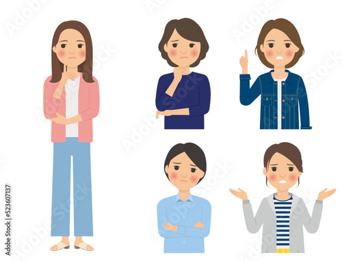 女性の上半身ポーズ集3