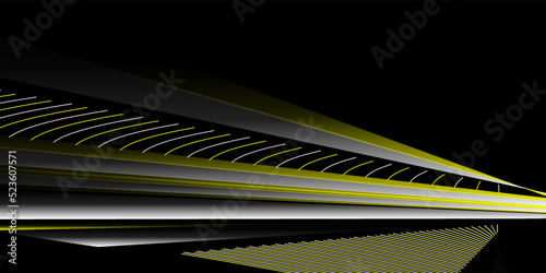 Abstract black white and yellow technology background with lines design