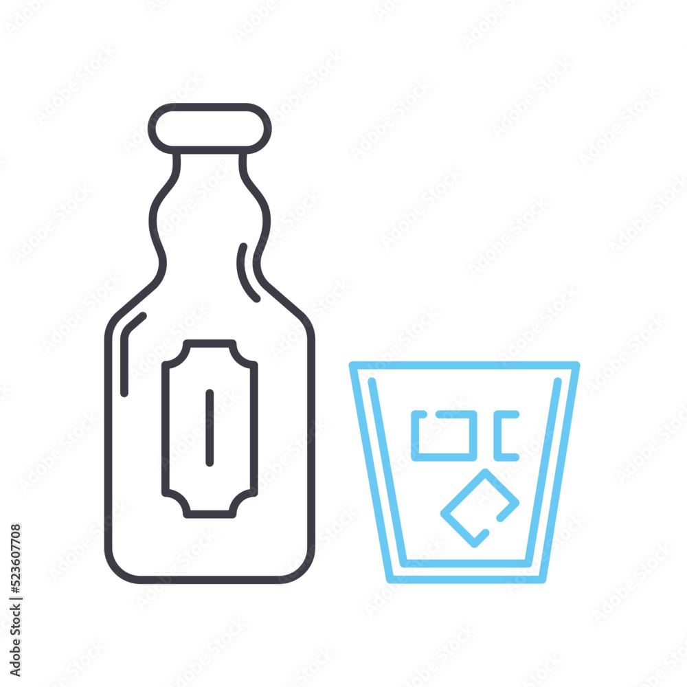 alcohol line icon, outline symbol, vector illustration, concept sign alcohol line icon, outline symbol, vector illustration, concept sign