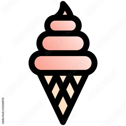 icecream black outline filled color icon