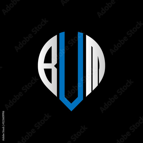 BVM logo monogram isolated on circle element design template, BVM letter logo design on black background. BVM creative initials letter logo concept. BVM letter design.
