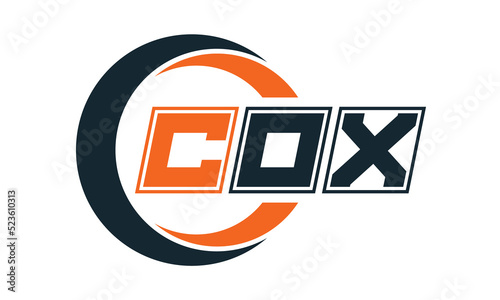COX three-letter circle logo design. custom font logo vector template | abstract logo | word mark logo | letter mark logo | business logo | minimalist logo | font logo |