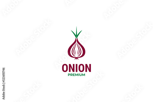 Flat onion icon logo design vector illustration idea