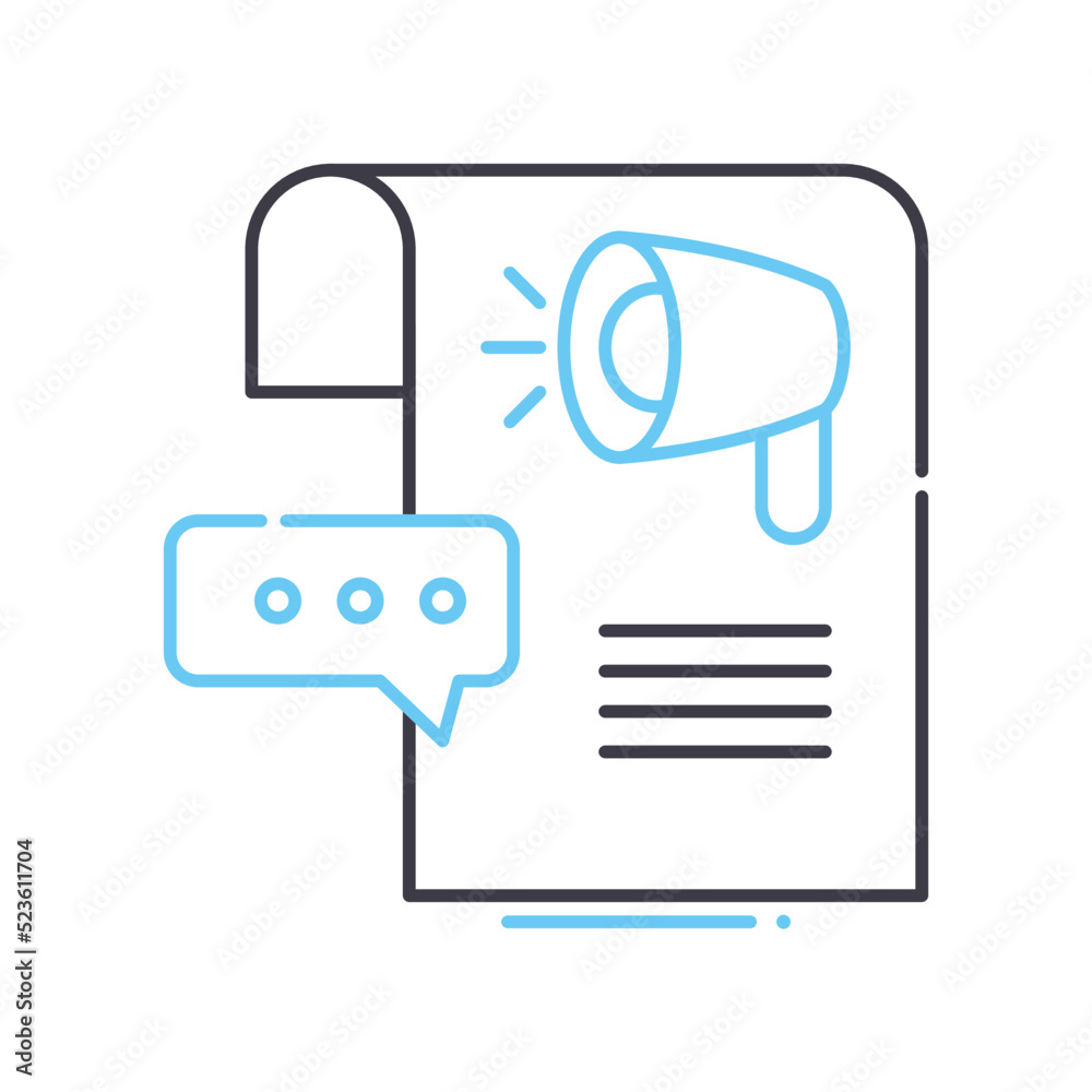 announcement line icon, outline symbol, vector illustration, concept sign announcement line icon, outline symbol, vector illustration, concept sign