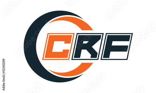 CRF three-letter circle logo design. custom font logo vector template | abstract logo | word mark logo | letter mark logo | business logo | minimalist logo | font logo |