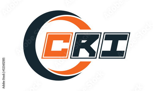 CRI three-letter circle logo design. custom font logo vector template | abstract logo | word mark logo | letter mark logo | business logo | minimalist logo | font logo |