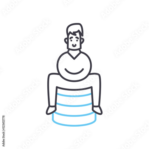 basic income line icon, outline symbol, vector illustration, concept sign