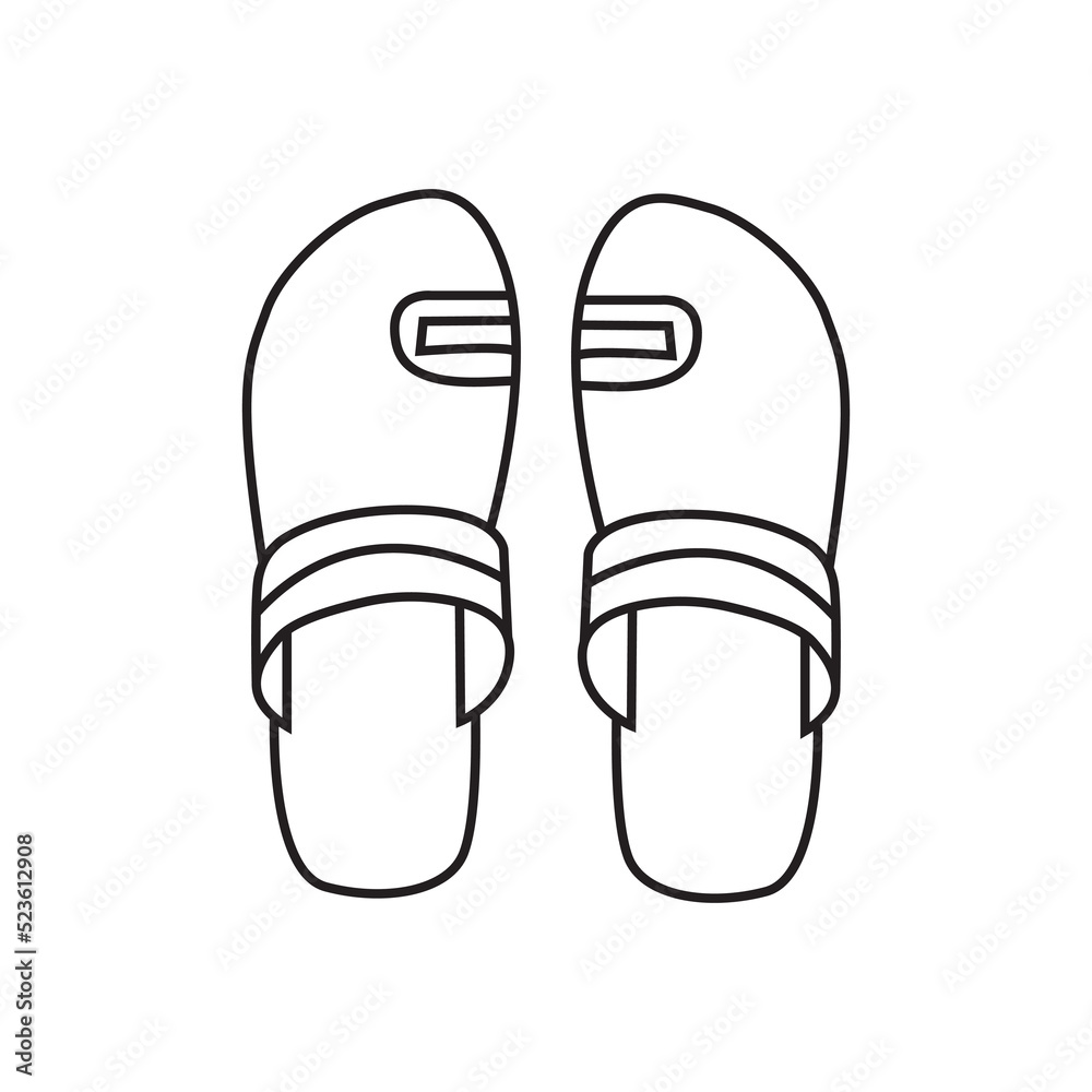 Doodle of flip-flops isolated on white background. Slippers
drawn vector illustration of beach shoes. Doodle of flip-flops isolated on white background. Slippers
drawn vector illustration of beach shoes.
