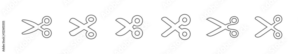 Scissors icon set. Simple pictogram. Isolated. Scissors icon set. Simple pictogram. Isolated.
