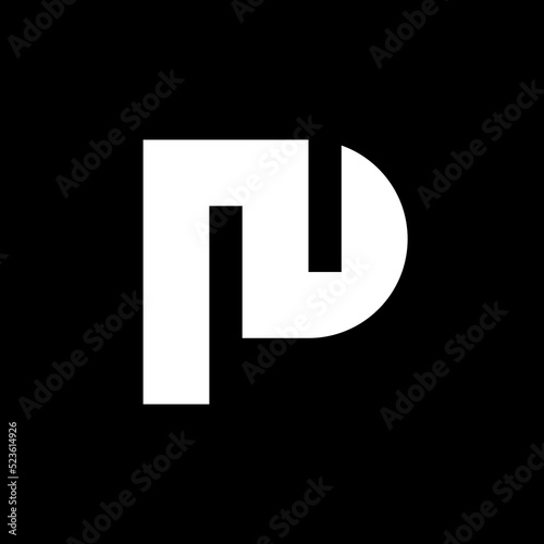 Letter PN NP abstract monogram logo design