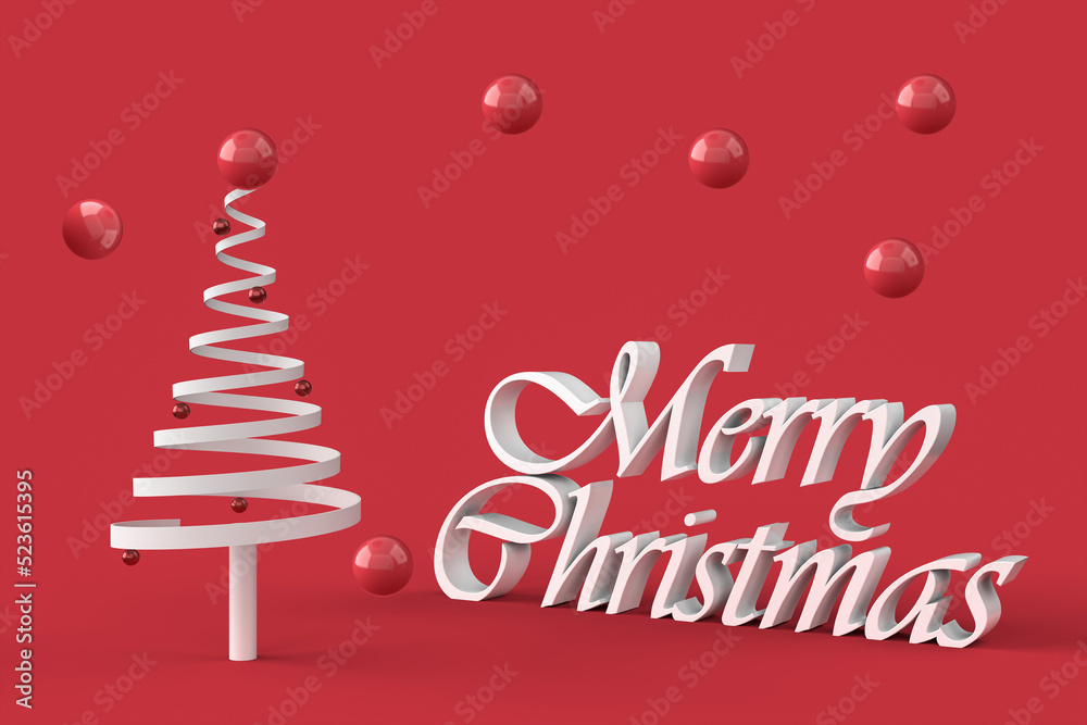 Christmas card with 3d tree . Christmas tree . 3d rendering Christmas card with 3d tree . Christmas tree . 3d rendering