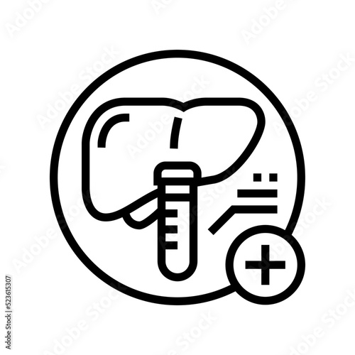 liver function tests health check line icon vector. liver function tests health check sign. isolated contour symbol black illustration
