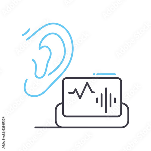 audiogram examination line icon, outline symbol, vector illustration, concept sign