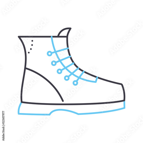 boots line icon, outline symbol, vector illustration, concept sign