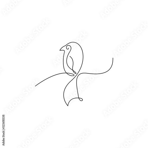 Bird line art image icon design illustration