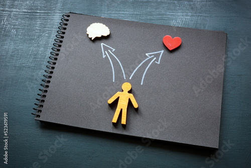 Φωτογραφία Figurine and arrows for selection to the brain and heart