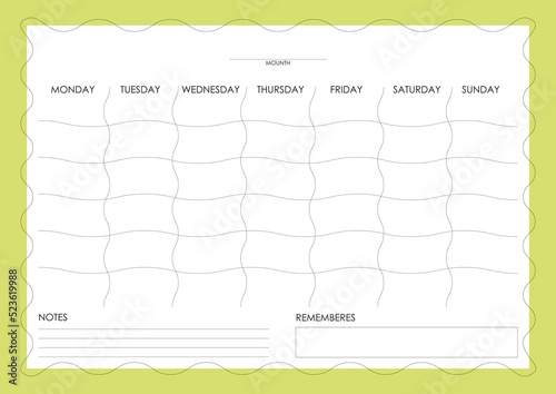 Planer Vector. Bullet Journal. To Do List.