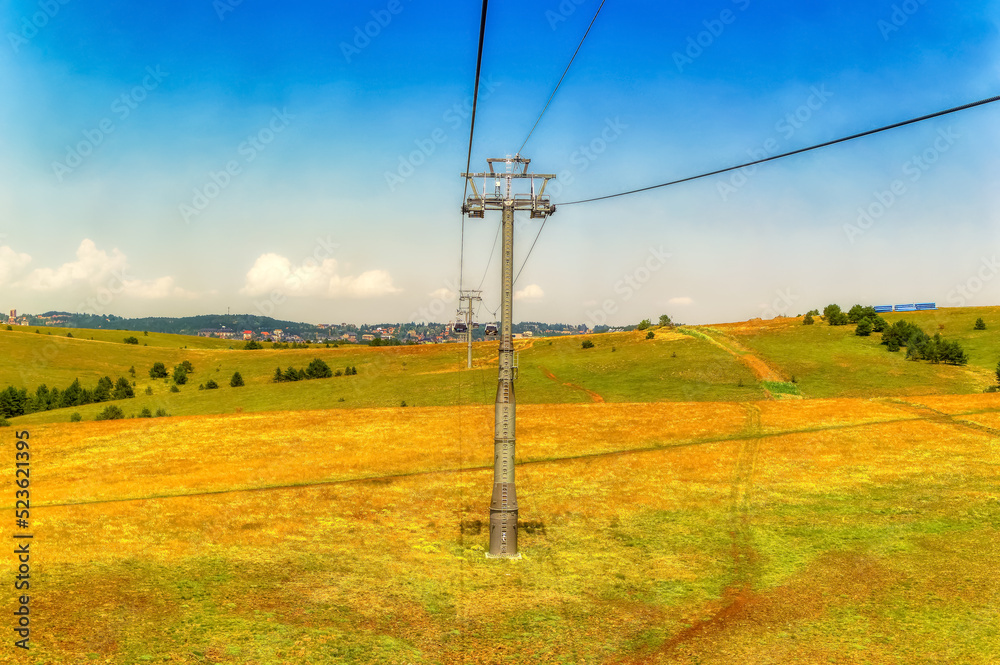 Aerial view over landscape from Gold Gondola at Zlatibor, Serbia. Aerial view over landscape from Gold Gondola at Zlatibor, Serbia.