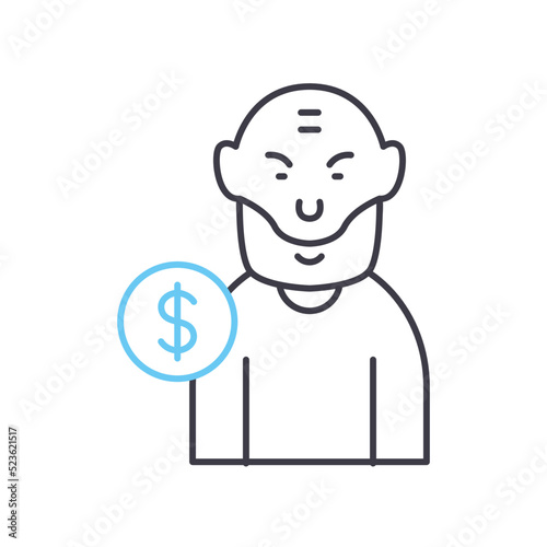 bandit line icon, outline symbol, vector illustration, concept sign