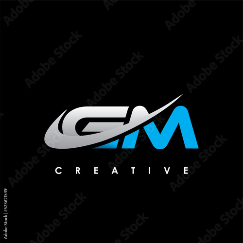 GM Letter Initial Logo Design Template Vector Illustration