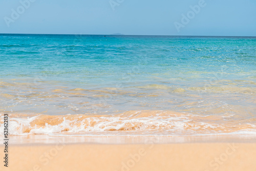 Peaceful Sand Beach and Sky of Crash Boat Beach Puerto Rico.