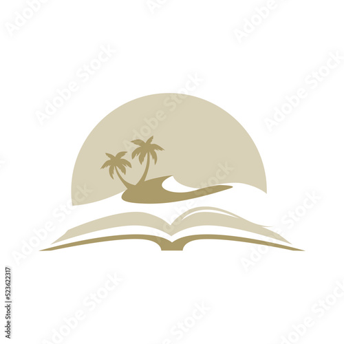 dune with palms and open book