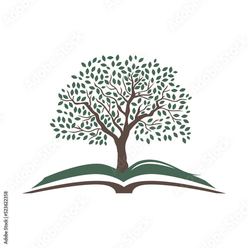 open book with beautiful tree