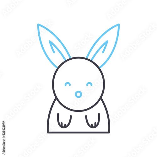 bunny line icon, outline symbol, vector illustration, concept sign