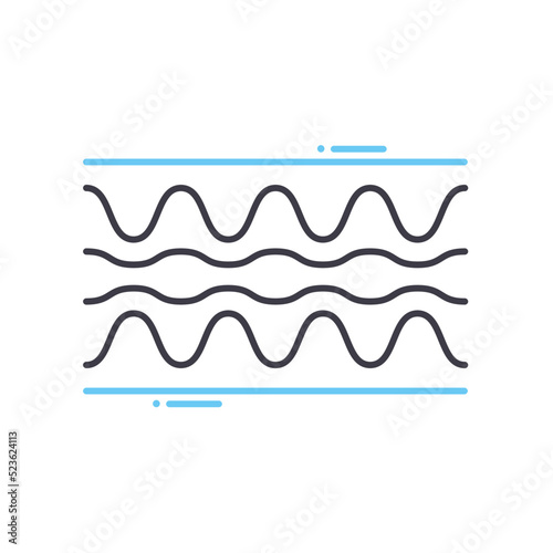 acoustic pressure line icon, outline symbol, vector illustration, concept sign