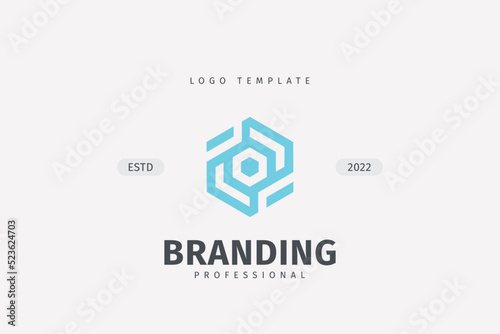 Hexagon Trade Marketing Trading Networking Vector Logo Concept