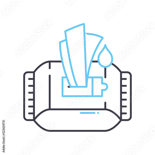 alcohol wipes line icon, outline symbol, vector illustration, concept sign