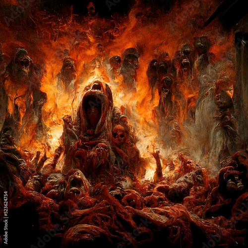 screaming souls in the fire of hell