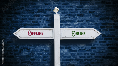 Street Sign to Online versus Offline photo