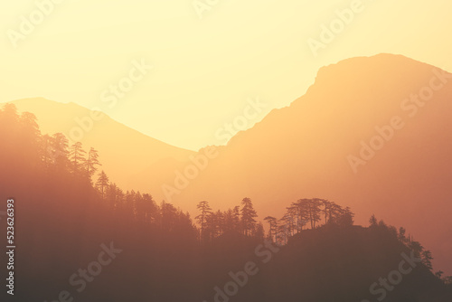 stunning mountain silhouettes during sunrise