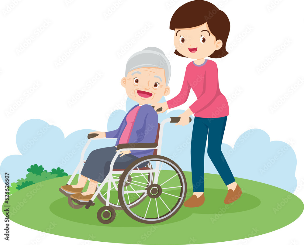 Wheelchair people for elderly and handicapped patients